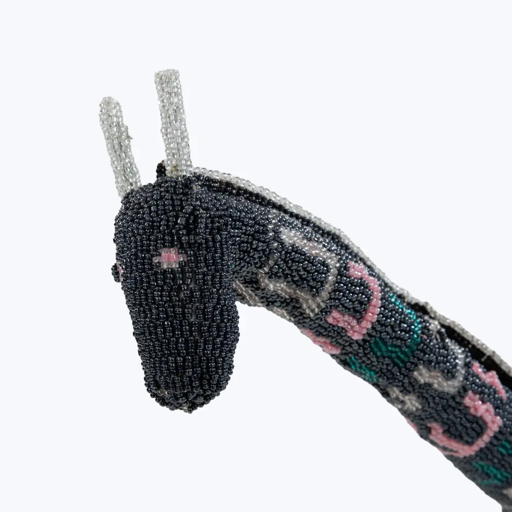 Generous Teal/Pink Square Beaded Giraffe
