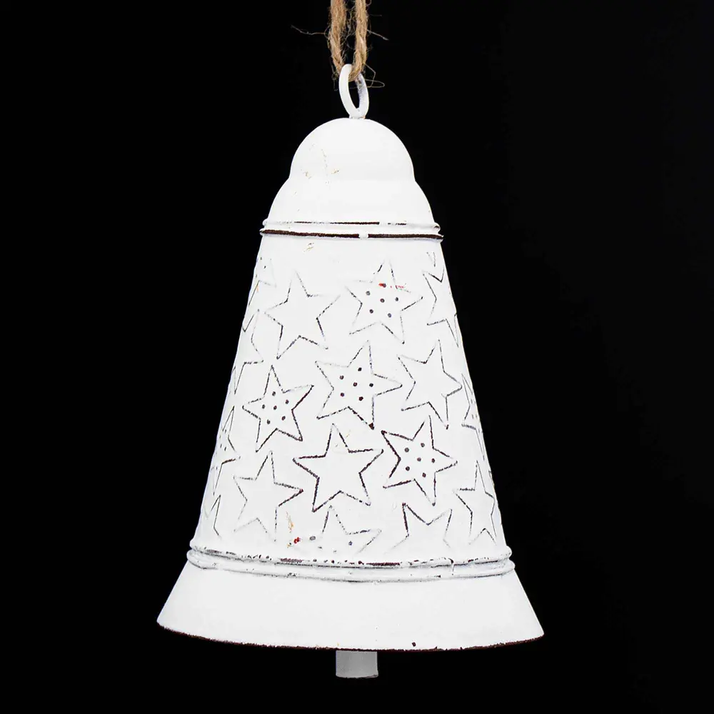 Ivory Metal Bell Ornament Stars, 5''