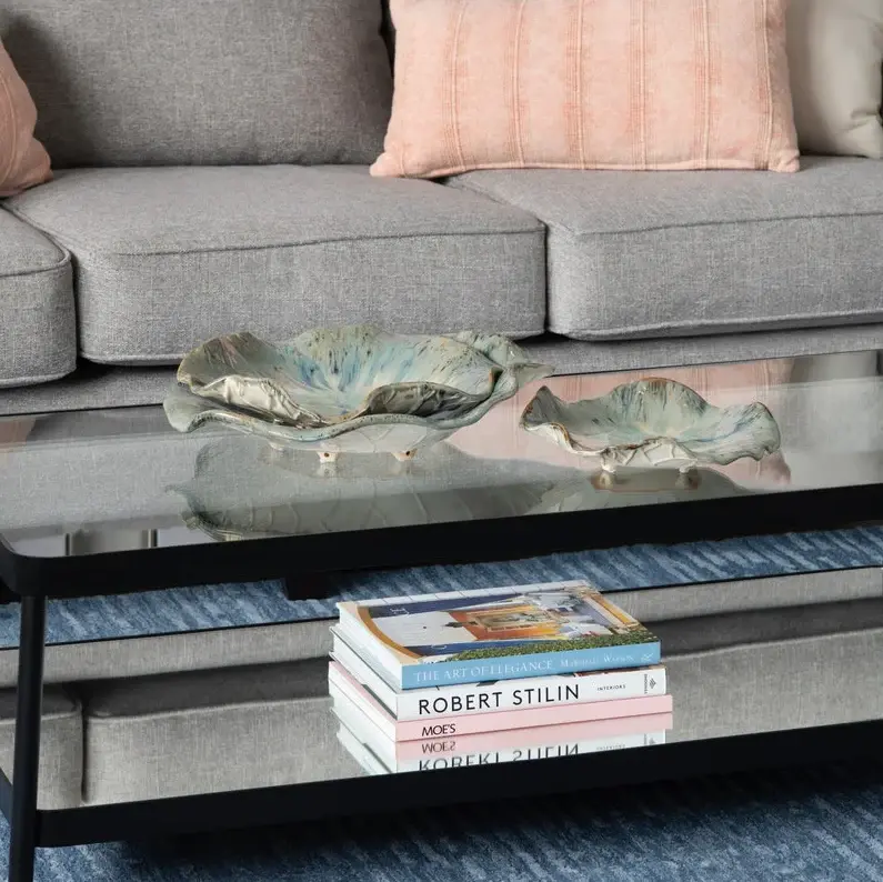 Lotus Leaf Wall Decor/Tray, Indigo