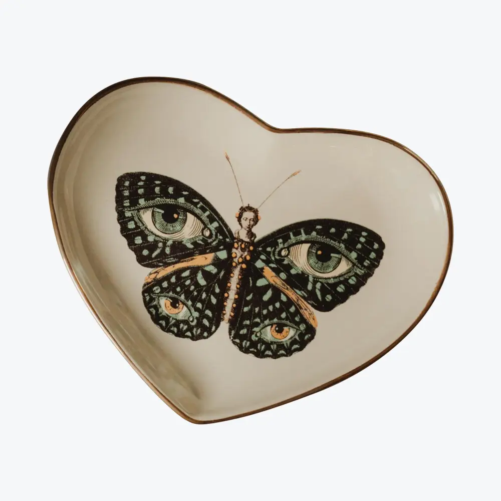 Madame Butterfly Pottery Heart Dish
