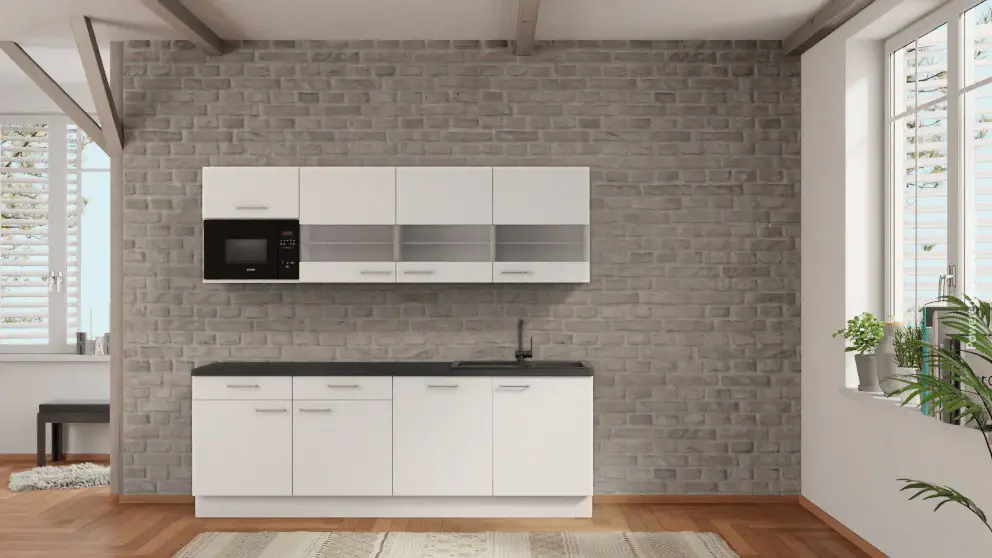 nobilia kitchen Minden 240 cm offer concrete slate graphite dishwasher