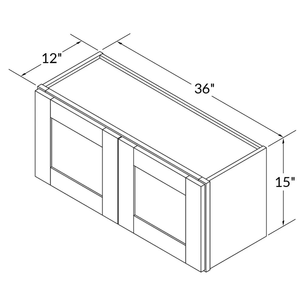 Wall Kitchen Cabinet W3615 Milan Pearl 36 . width 15 . height 12 . depth