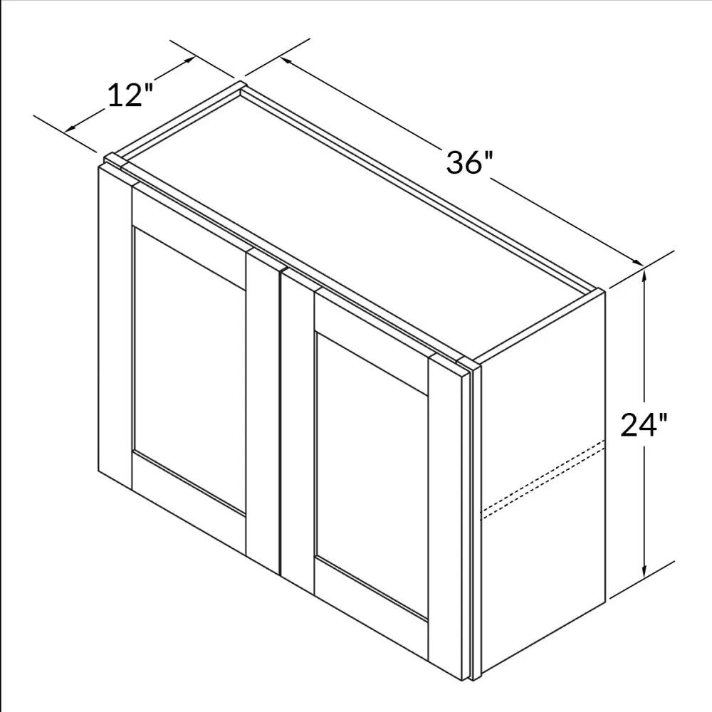 Wall Kitchen Cabinet W3624 Danbury Indigo LessCare 36 . width 24 . height 12 . depth