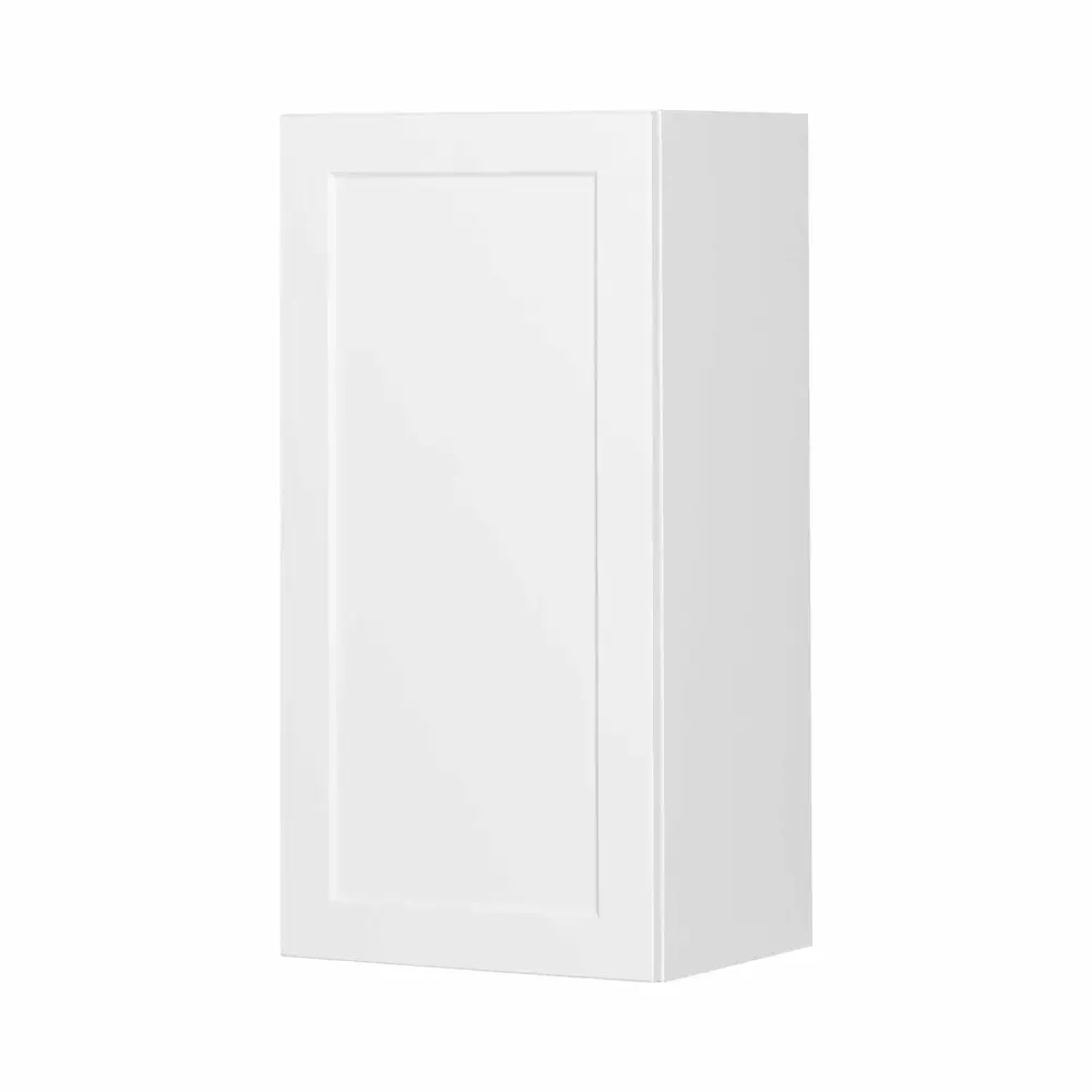 White Melamine Shaker Style Kitchen Wall Cabinet 1 Door White, 18"