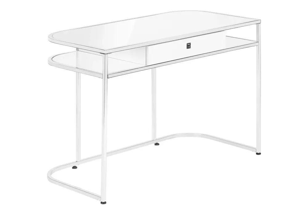 Ergonomic Adjustable Computer Desk Home Office, Laptop, Storage Drawers, Contemporary And Modern - Pearl