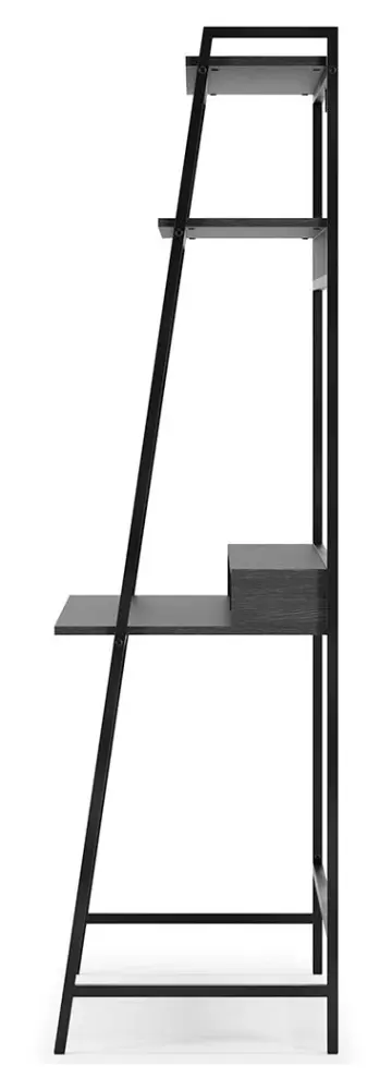 Yarlow - Home Office Desk and Shelf - Ebony Cable Management System