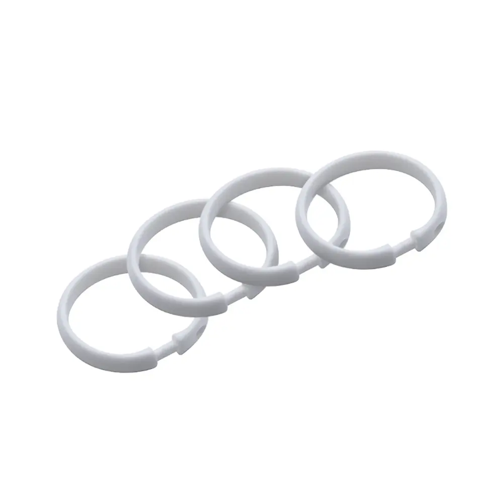 Plastic Shower Curtain Hooks, Ivory