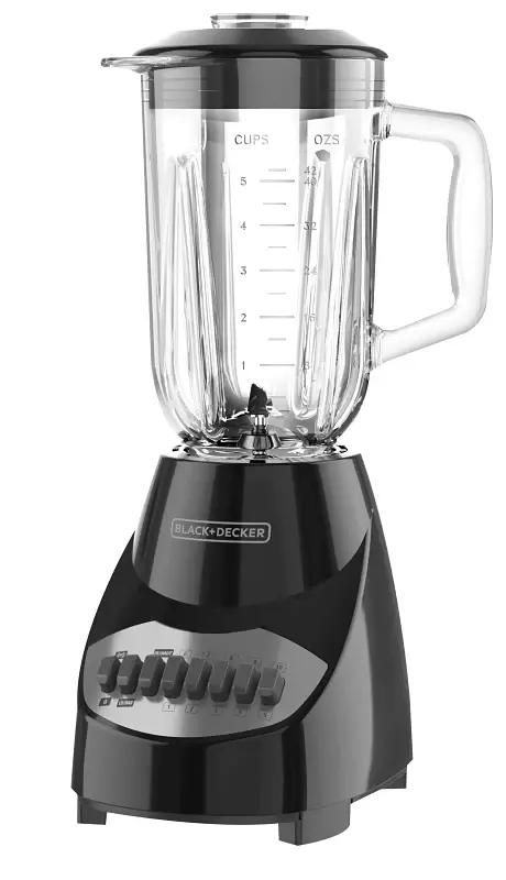 Black+Decker BL2010BG Countertop Blender, 40 oz Bowl, 550 W, 10-Speed, Plastic, Onyx, Glass Bowl