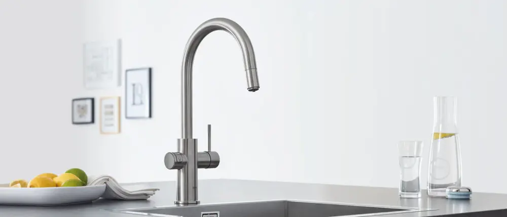 GROHE Blue MC Chilled+Sparkling 2.0 Kitchen Faucet Pull-Out Spray