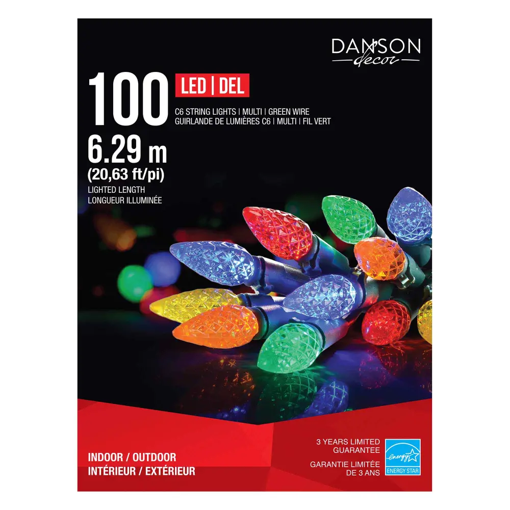 String 100 C6 LED Lights 20.63' (6.29 m), Polychrome