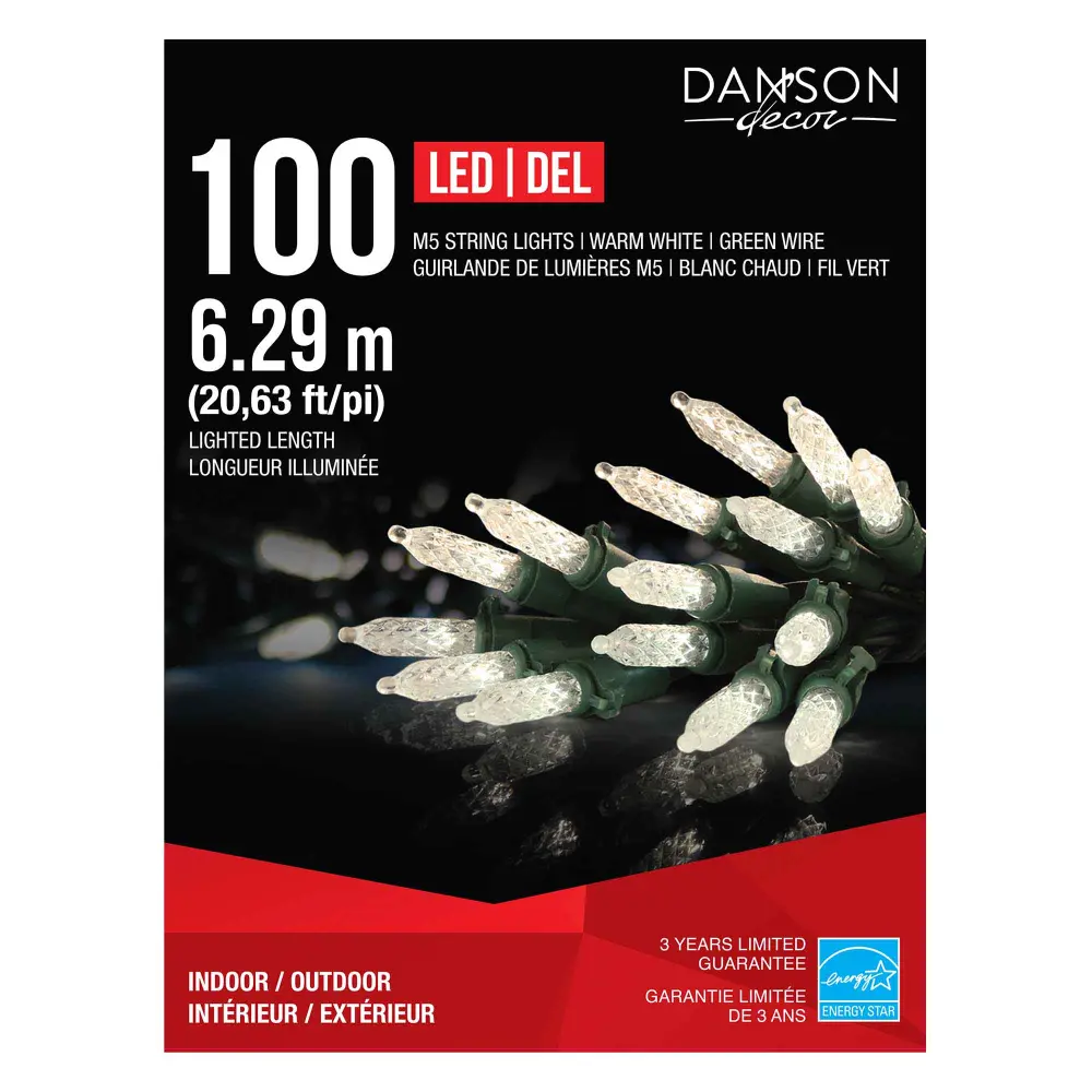 String 100 M5 LED Lights 20.63' (6.29 m), Warm Pearl