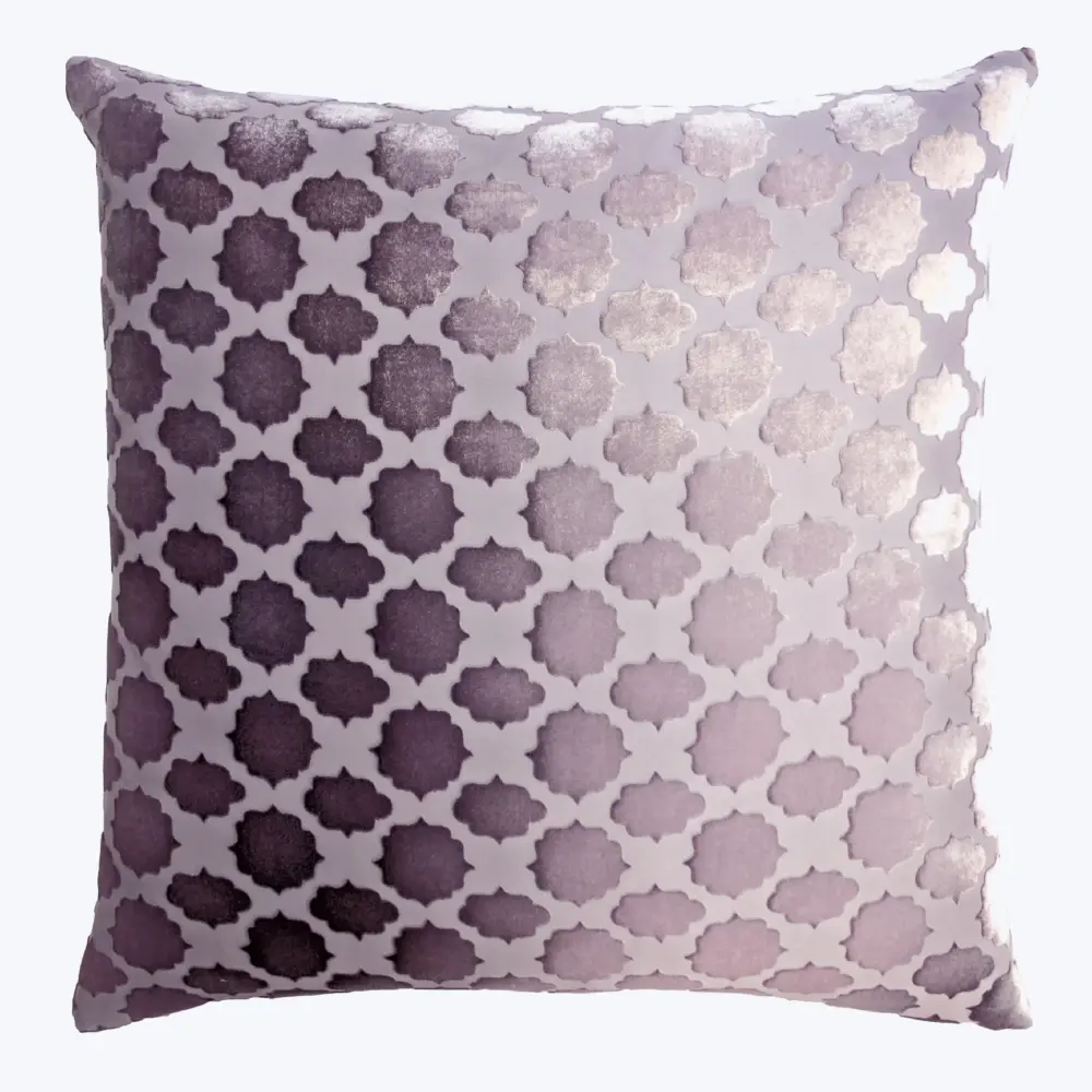 Mod Fretwork Plush fabric Pillow, Thistle