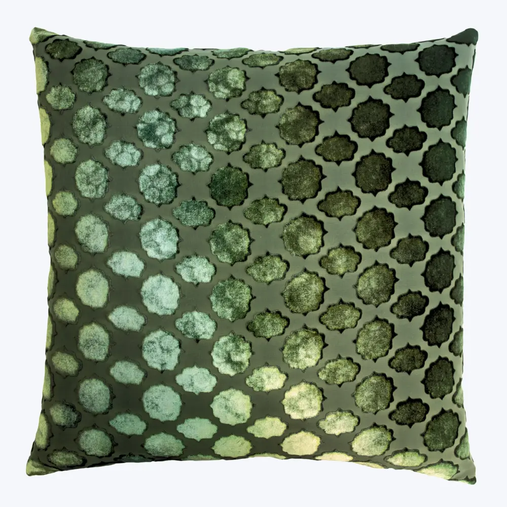 Premium Luxury Mod Fretwork Soft pile Pillow, Evergreen