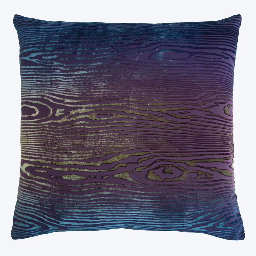 Woodgrain Soft pile Pillow, Peacock