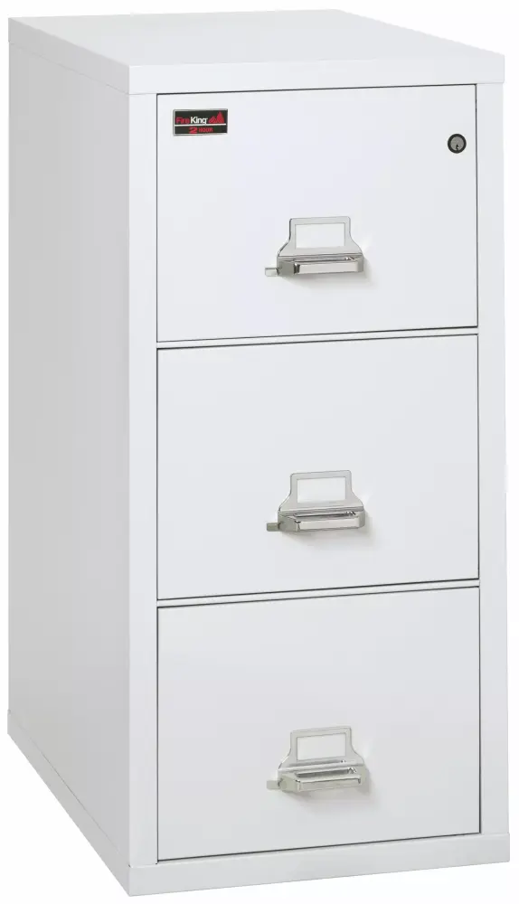 Arctic White Three-Drawer Vertical Legal Size Insulated Filing Cabinet FireKing