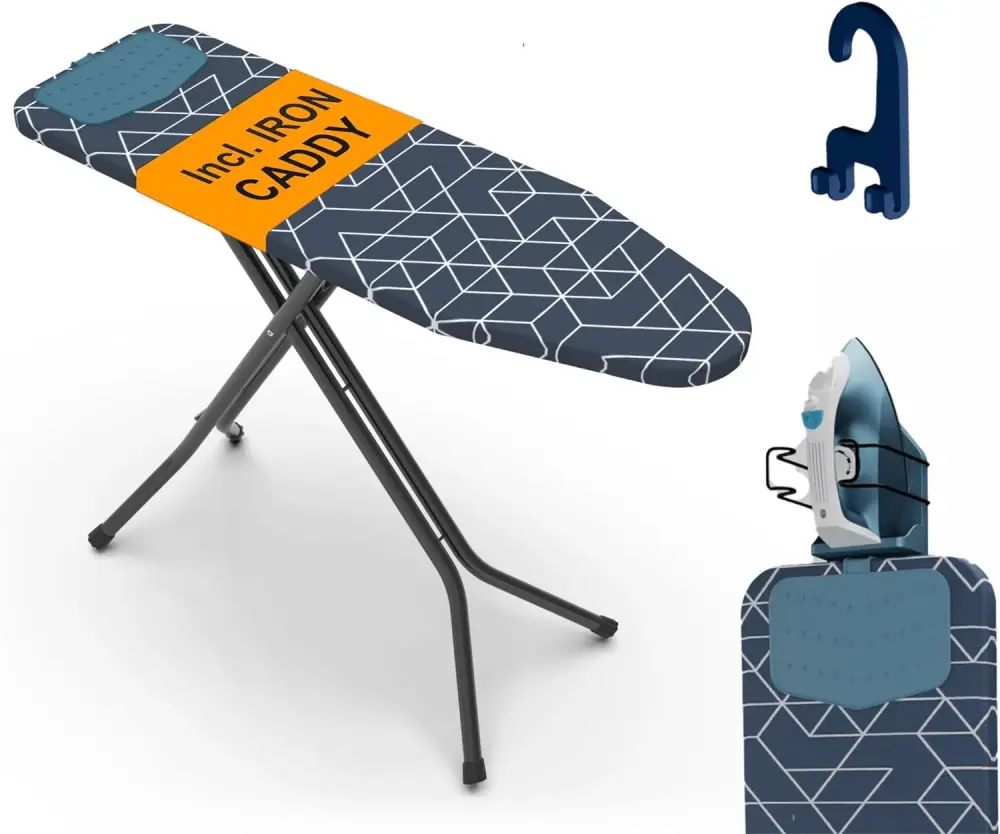 Full Metal Ironing Board 48" X 13" Silicon Iron Rest | Iron Holder