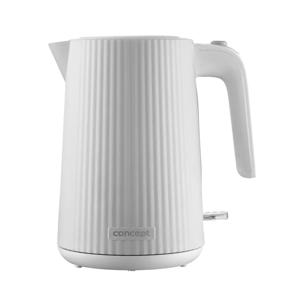 Concept plastic electric kettle, 1.7L, fluted design, triple safety system, sediment filter, water level indicator, pearl,...