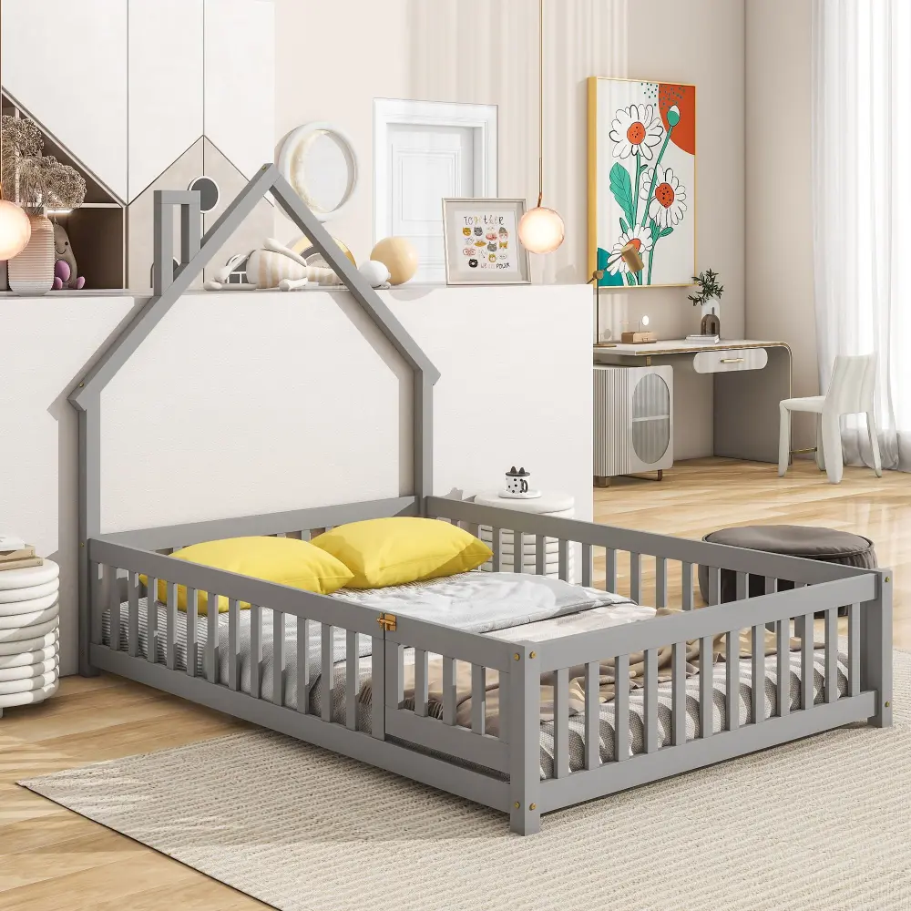 Waterproof House-Shaped Headboard Floor Bed Fence