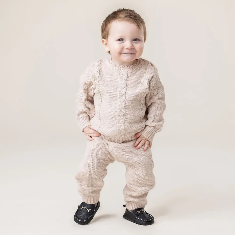 Teddy Bear Knit 2pc Place 6-24m