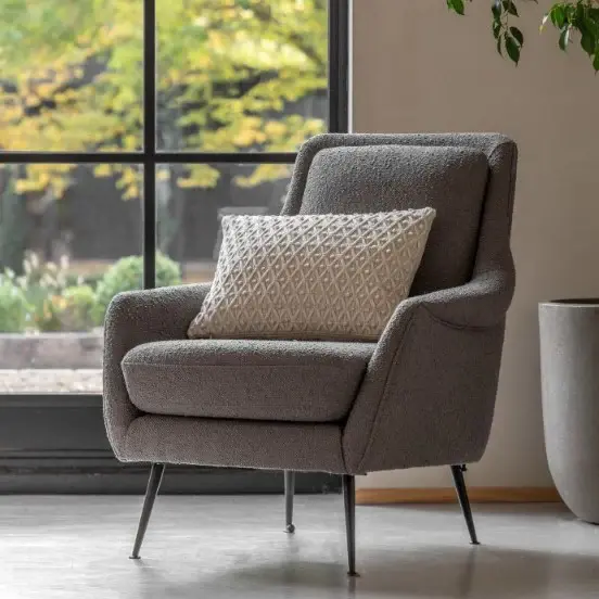 Cameron Armchair - Dark Grey Flax