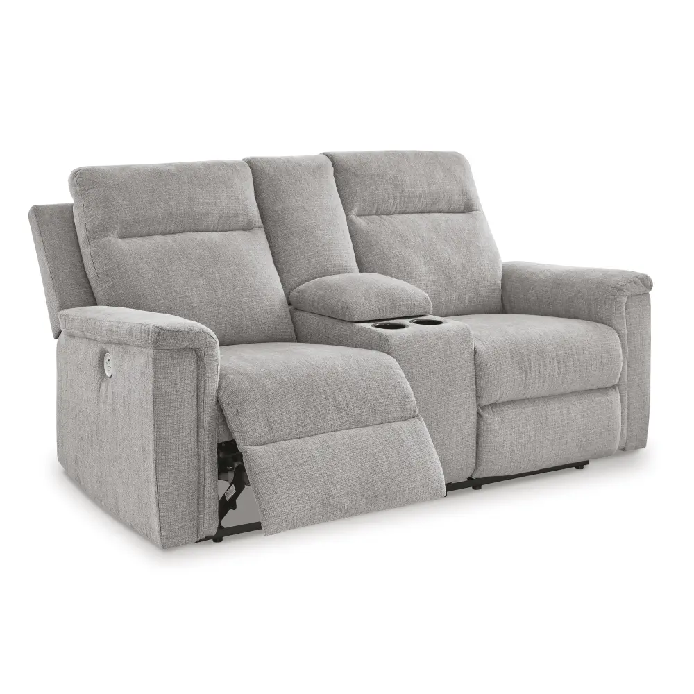 Diamond Modern Furniture Unique Design Barnsana Power Reclining Fabric Loveseat Console 3320196