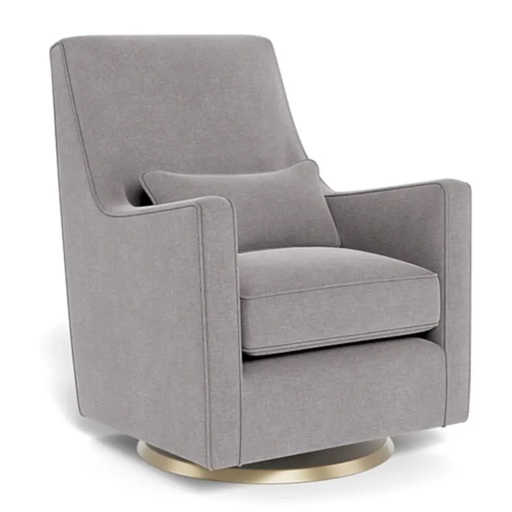 Luca Rocking and Pivot Chair - Pebble Grey / Gold
