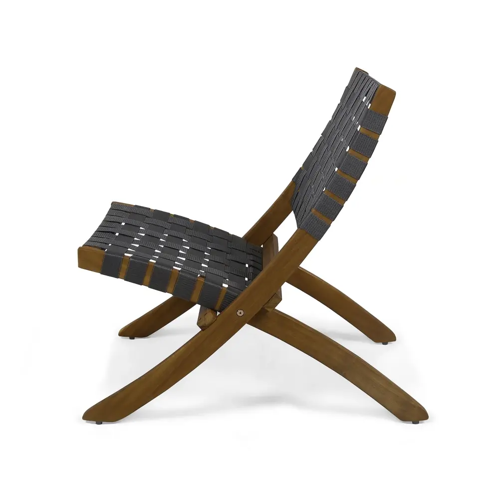 Solidago - Outdoor And Strapping Belt Folding Chairs, (Set 2) - Onyx / Brown