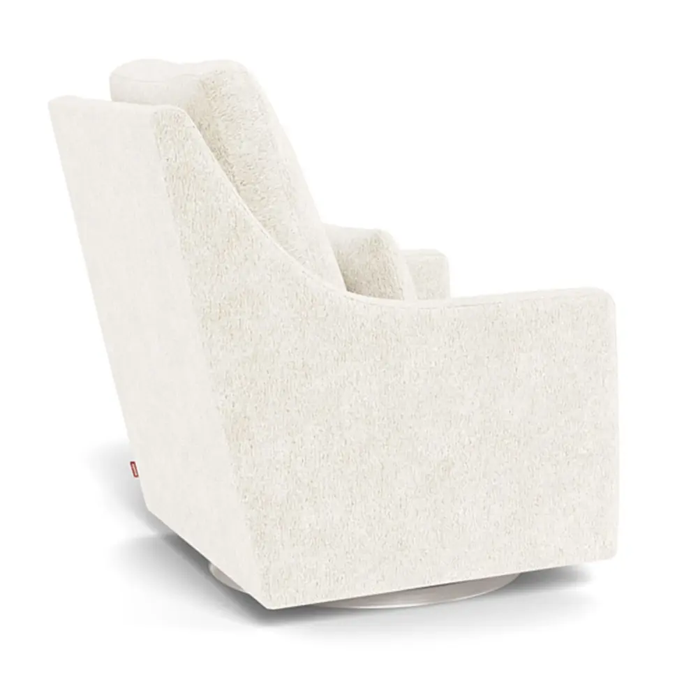 Vera Rocking and Swivel Chair - White Faux Sheepskin / Stainless