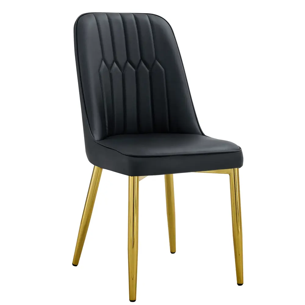 Modern Dining Chairs Metal Legs And Simple Line Design On Backrest