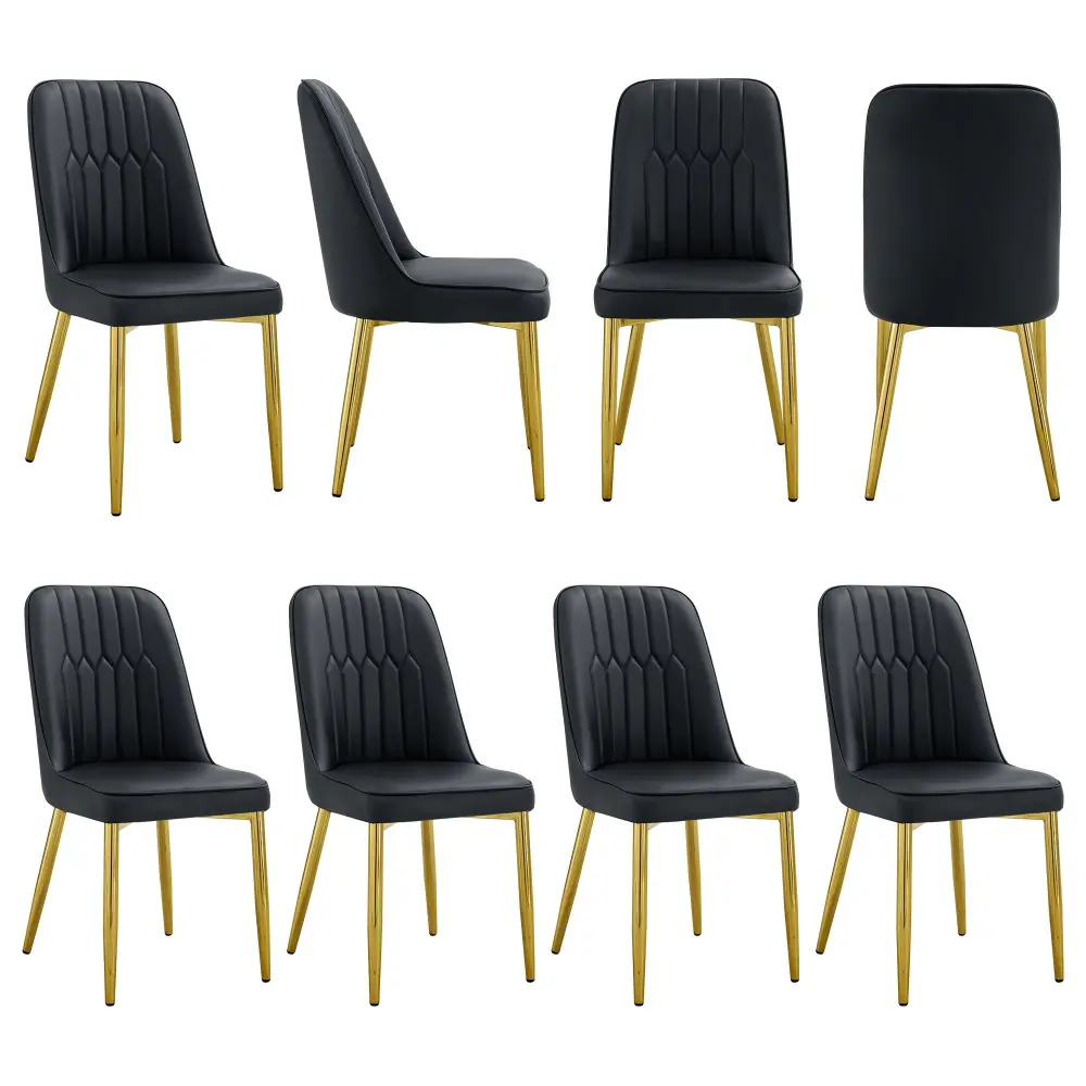 Modern Dining Chairs Metal Legs And Simple Line Design On Backrest