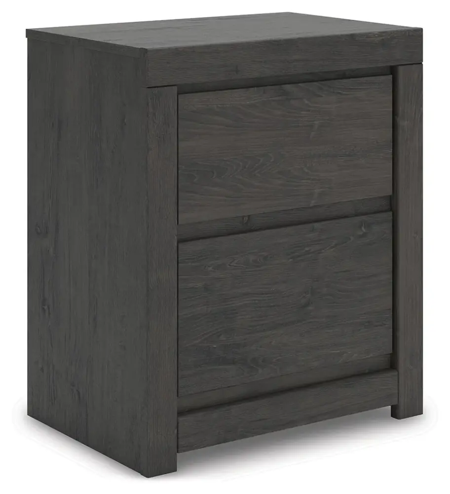 Grow--Me Fraluna - Two Drawer Night Stand - Charcoal