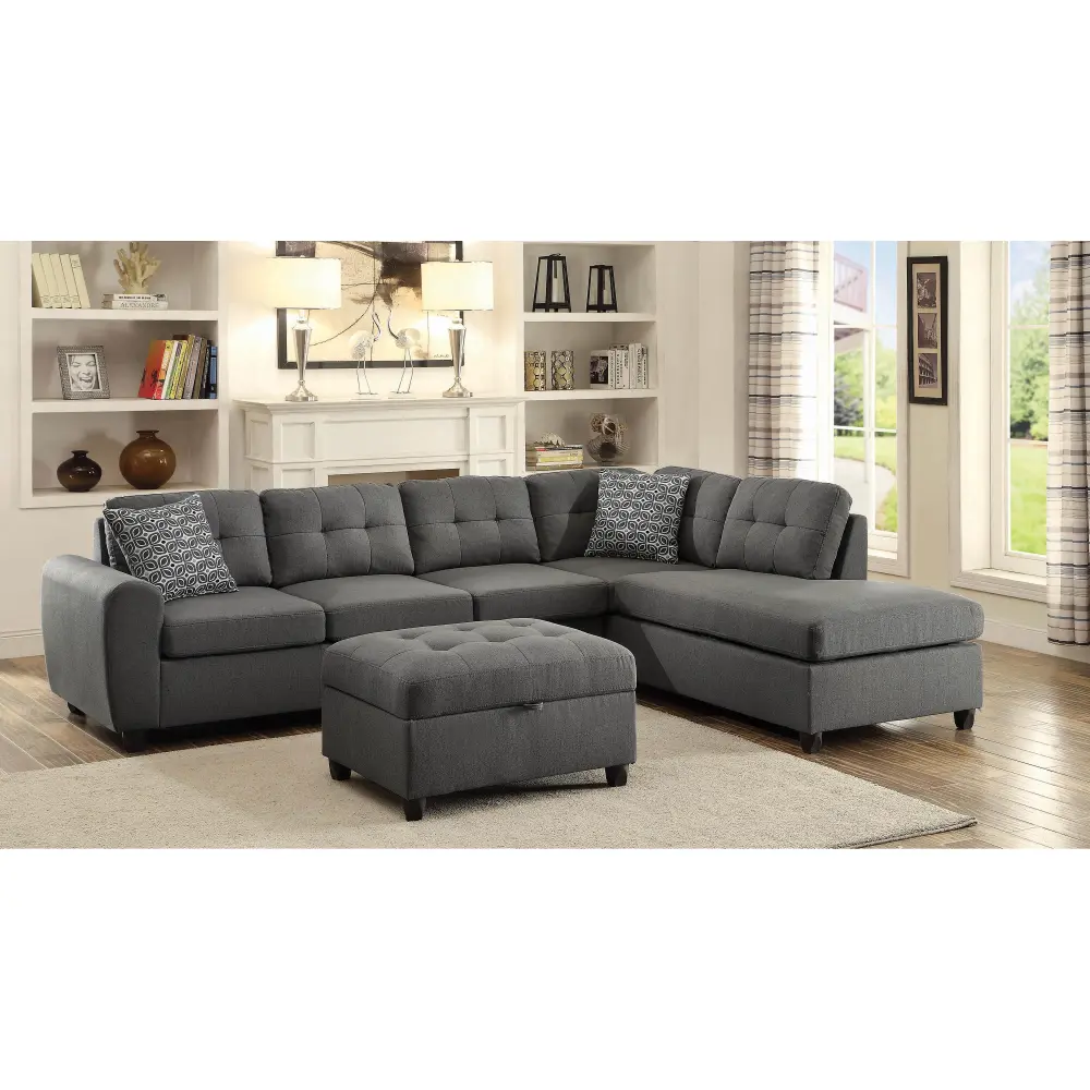 Diamond Modern Furniture COA Stonenesse Fabric Storage Ottoman 500414