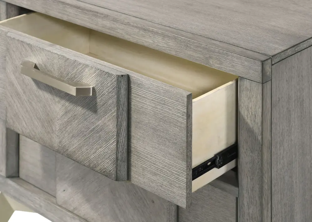 2 Drawer Night Bookmatched Veneers - Charcoal