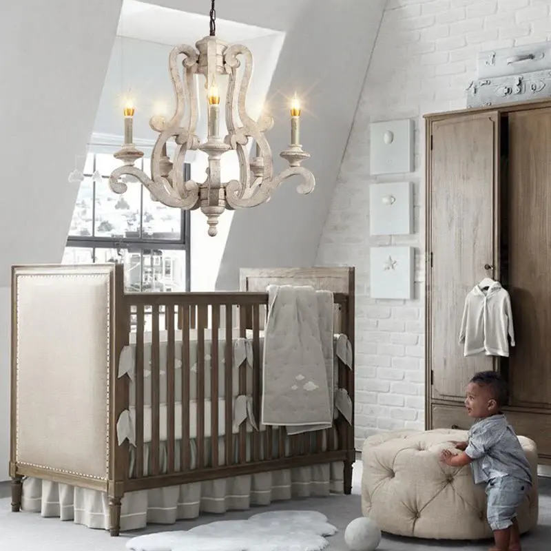 Lighting Retro Chandeliers Timber Chandelier Light Children's room Bedroom Princess room Chandelier Home Lighting