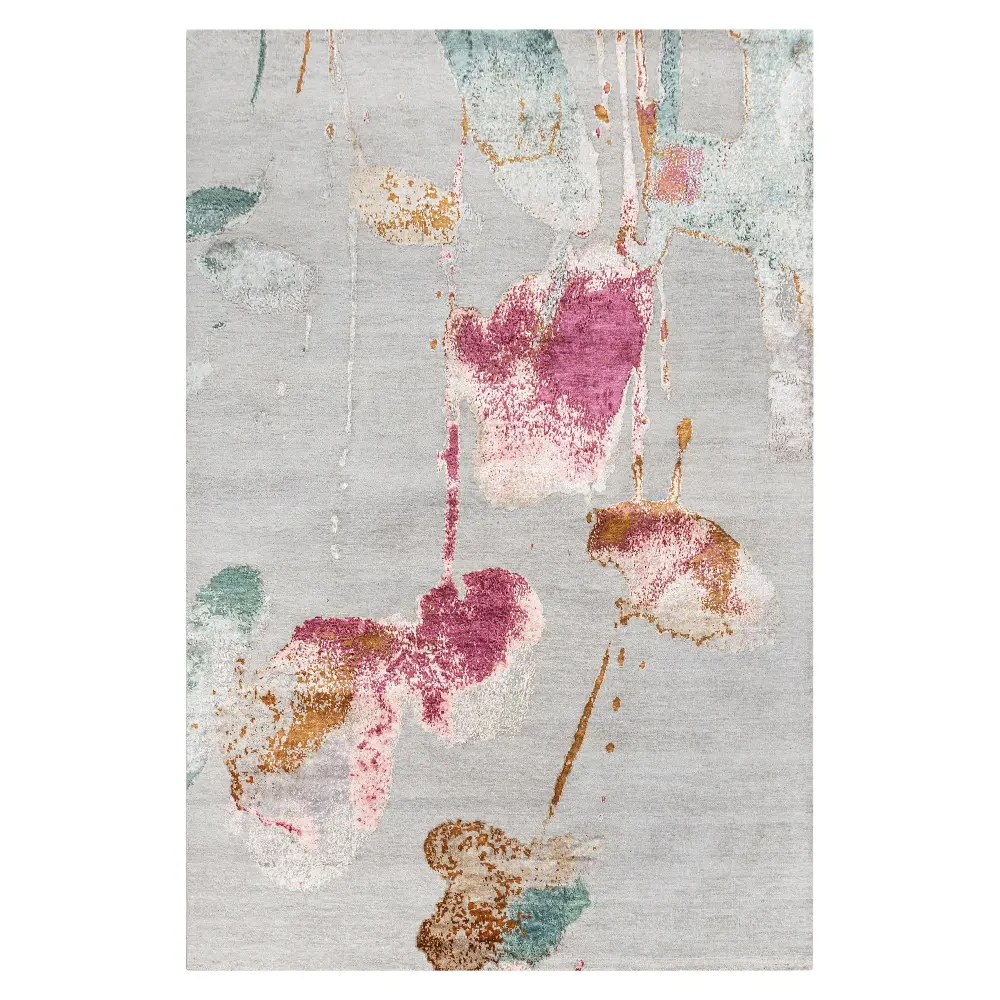 Rose & Grey Contemporary Silk Rug