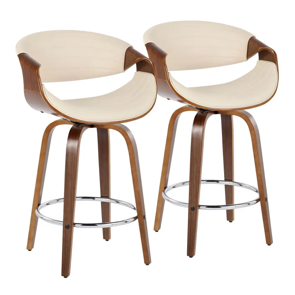Symphony - Mid Century Modern Fixed Height Counter Stool & Swivel Round Footrest adjust 2)