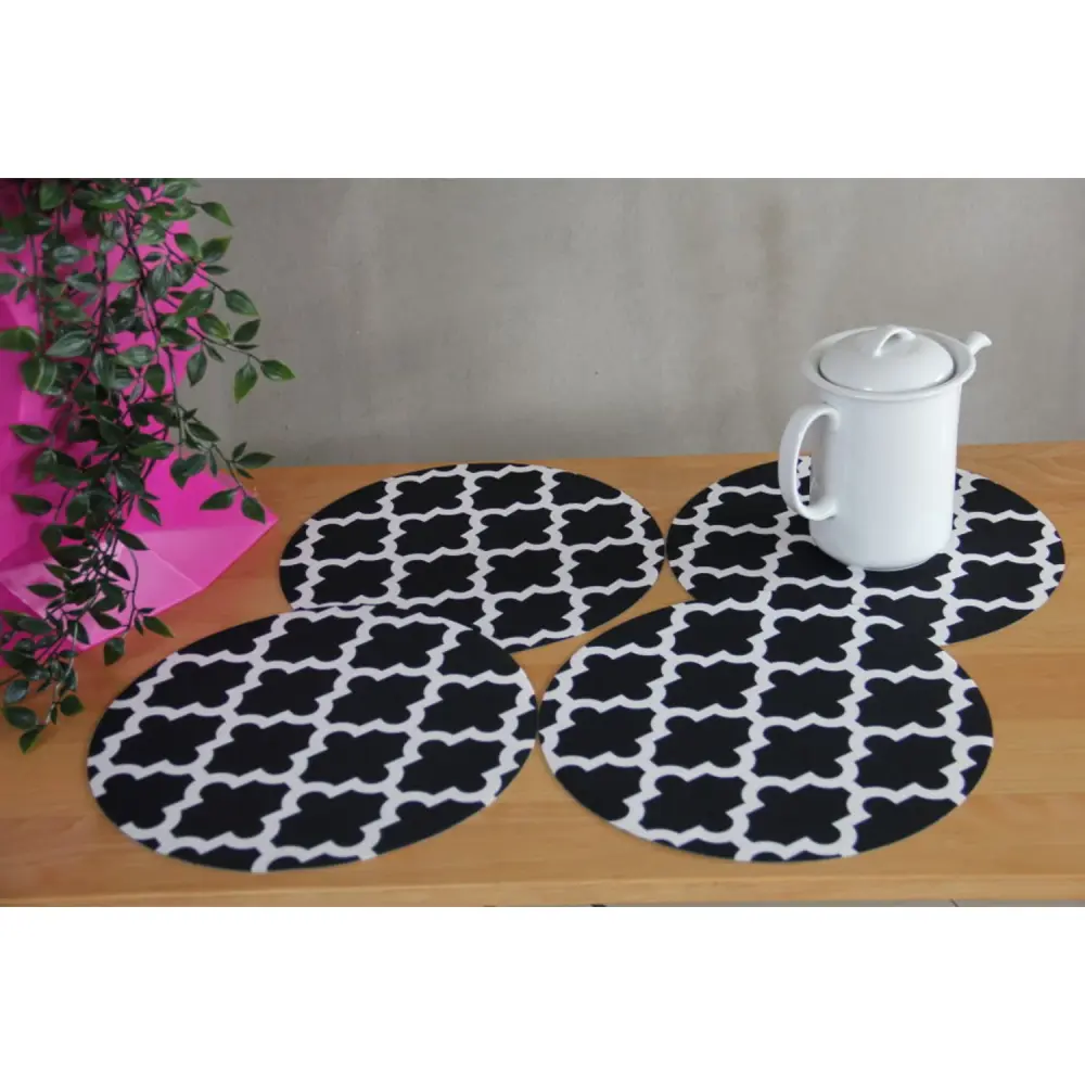 Bertoni Round Table Mat Place, 4 Pieces, 33 cm, Stylish and Durable,Morocco Night