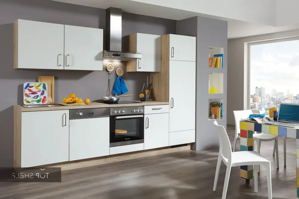 nobilia kitchen kitchen unit Speed 239 white soft satin 290 cm kitchen panel 198 oak Sierra configurable --