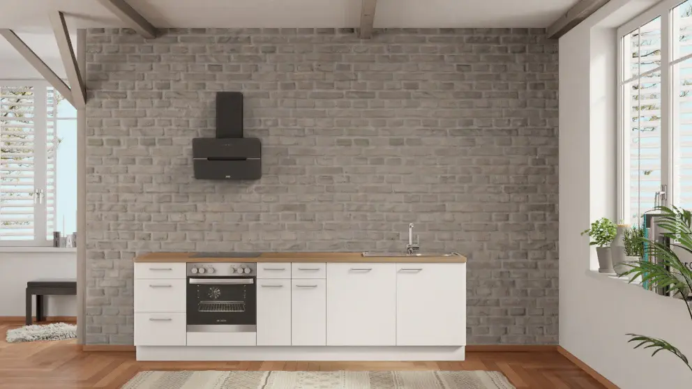 nobilia kitchen unit Neunkirchen 285 cm Alpine white matte Oak Provence entire kitchen