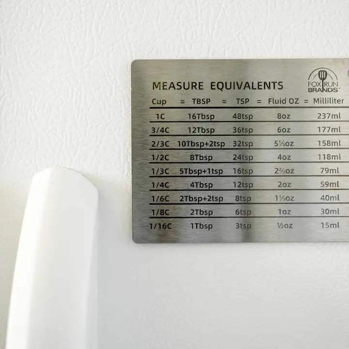Stainless Steel Conversion Chart Magnet