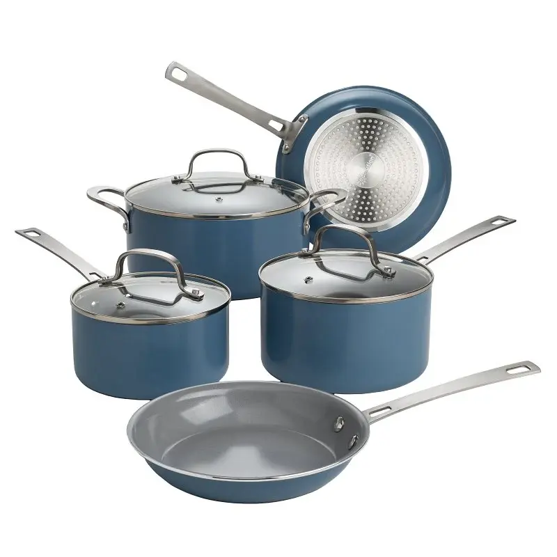Oven Safe Ecolution EL13044-AS Cookware Adjust, Ceramic, Dusty Blue