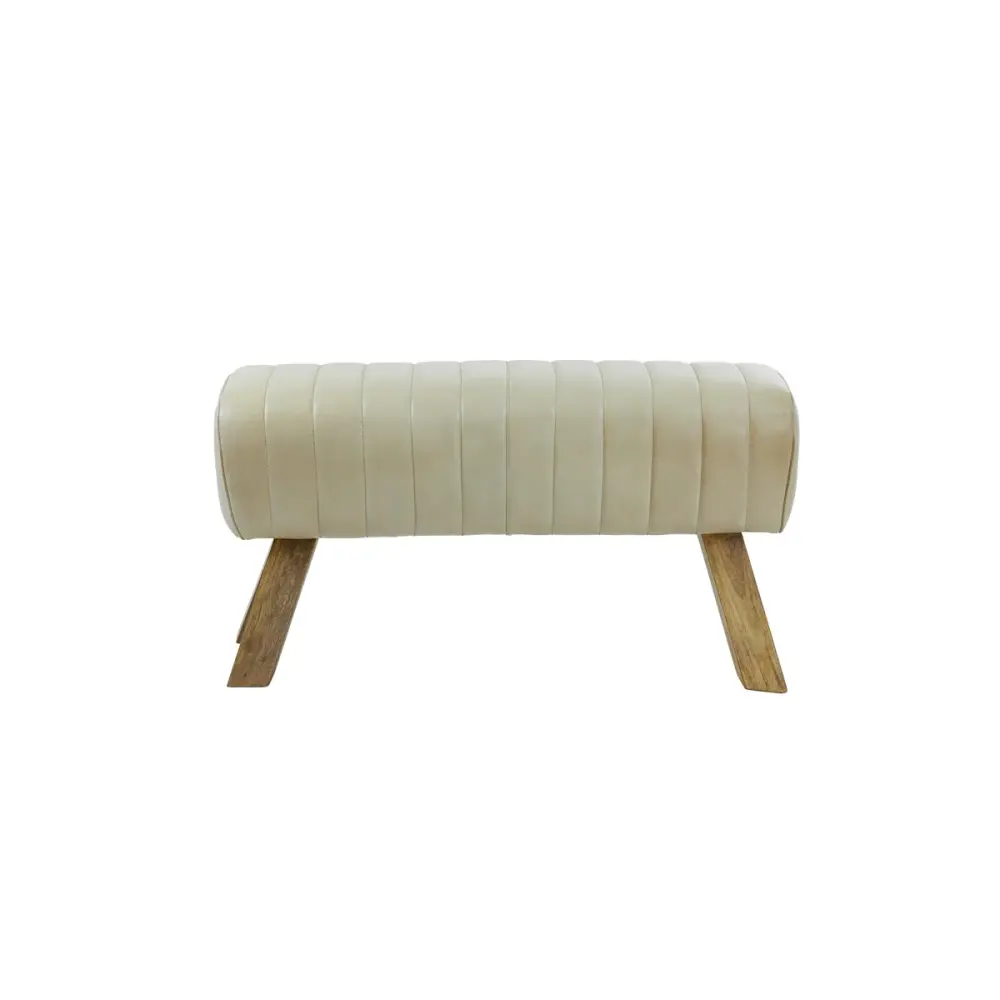 Ramy Leather Bench - Sand 2 Leaf Extensions