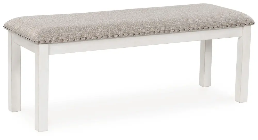 Robbinsdale - Generous Upholstered Dining Room Bench - Antique White