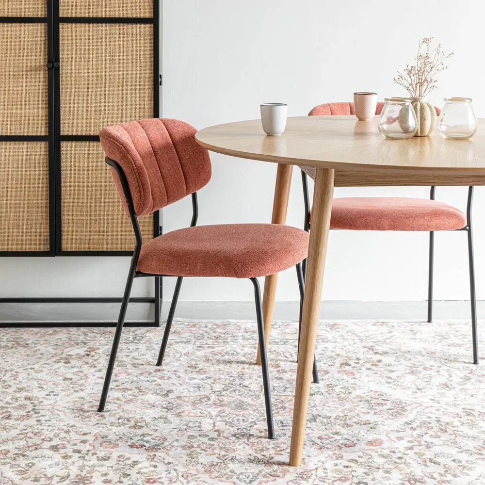 Adjustable Height Holen Set 2 Chairs - Black & Rose