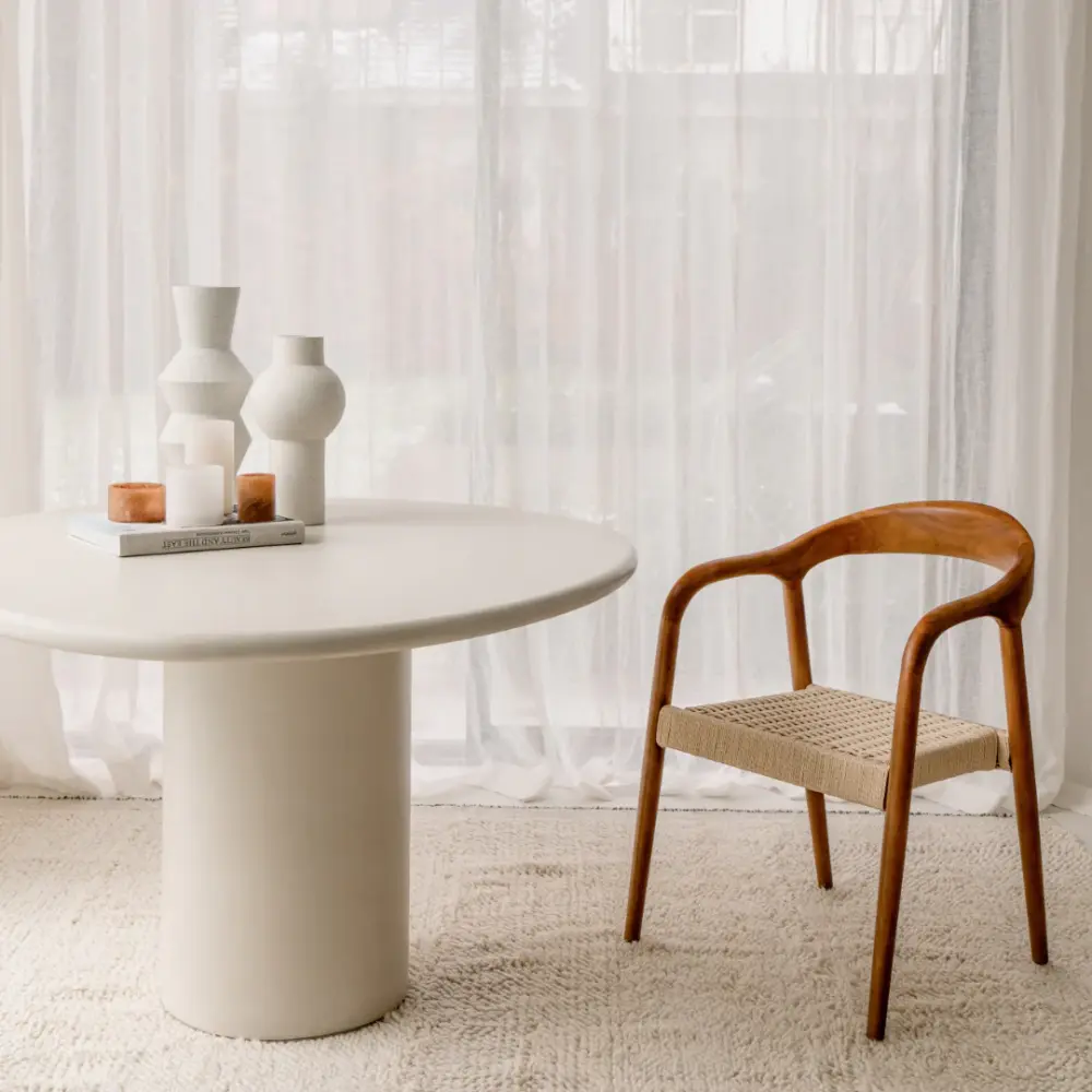 Bench Seat Dining room chair - Muret - Woven rope seat - Walnut