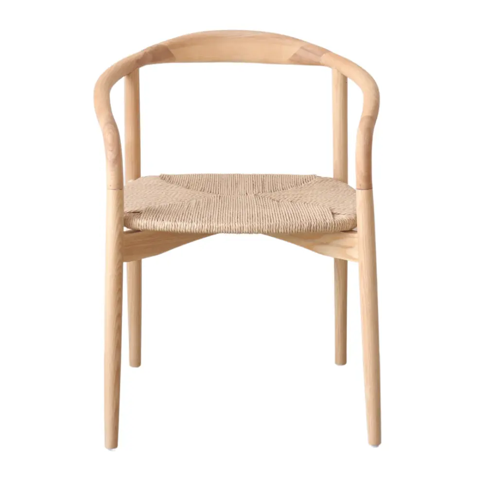 Dining chair Ely - Rectangular seat - Oak - Woven seat | Rust-Resistant Finish