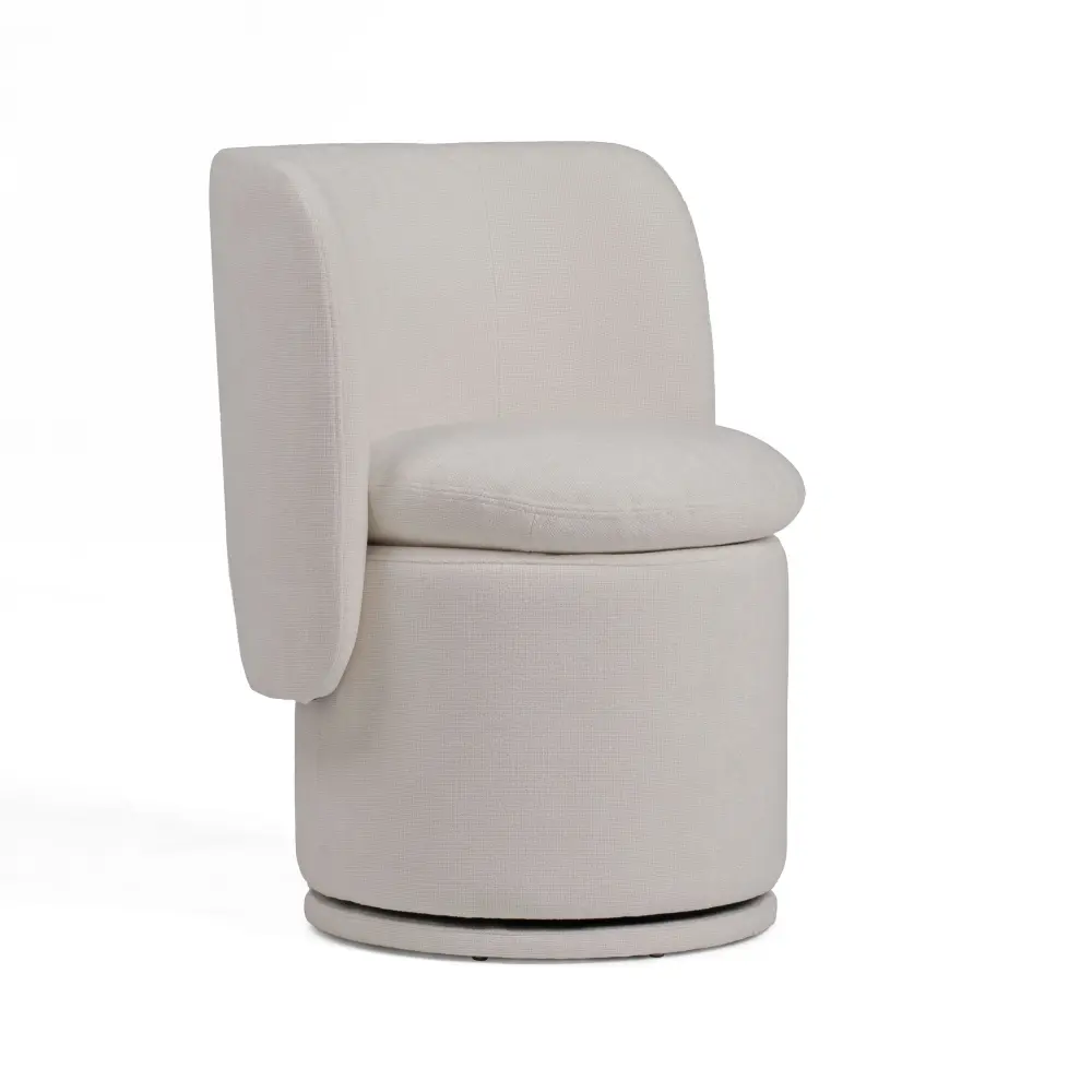 Divani Casa Norris - Current Ivory Fabric Swivel Dining Chair Upholstered Chairs