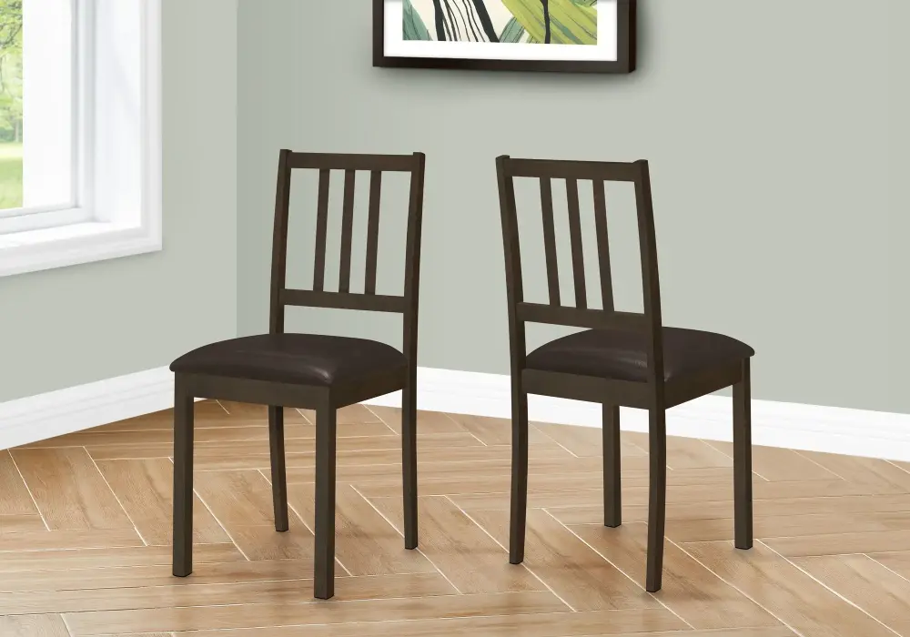 Dining Chair, Side, Upholstered Dining Room, Transitional (Set 2) - Cocoa Solid Hardwood Top