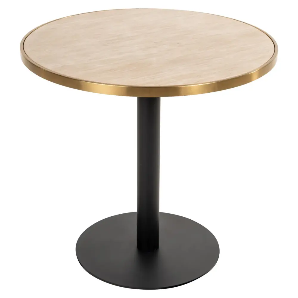 Brazza Faux Marble Bistro Table 80cm - Taupe
