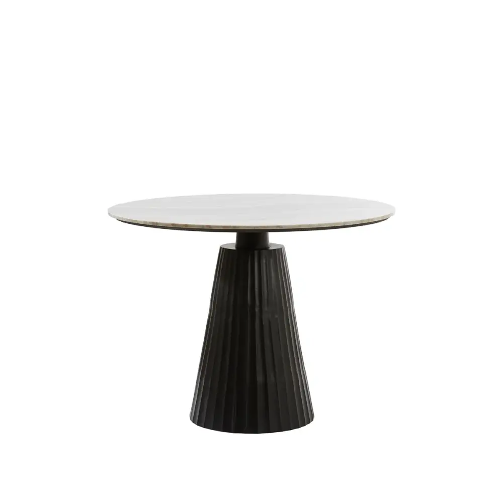Rianne Marble Round Dining Table - Matte Ebony